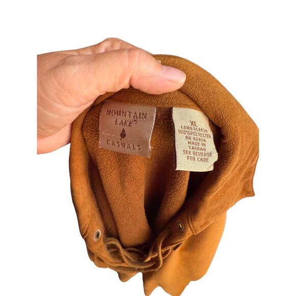 Mountain Lake Casuals Pullover Long Sleeve Lace up Woman's Size XL Camel Brown - Picture 3 of 4